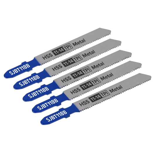 Sealey SJBT118B Jigsaw Blade for Metal 92mm 11-14tpi - Pack of 5