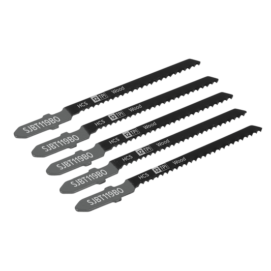 Sealey SJBT119BO Jigsaw Blade for General Wood 75mm 12tpi - Pack of 5
