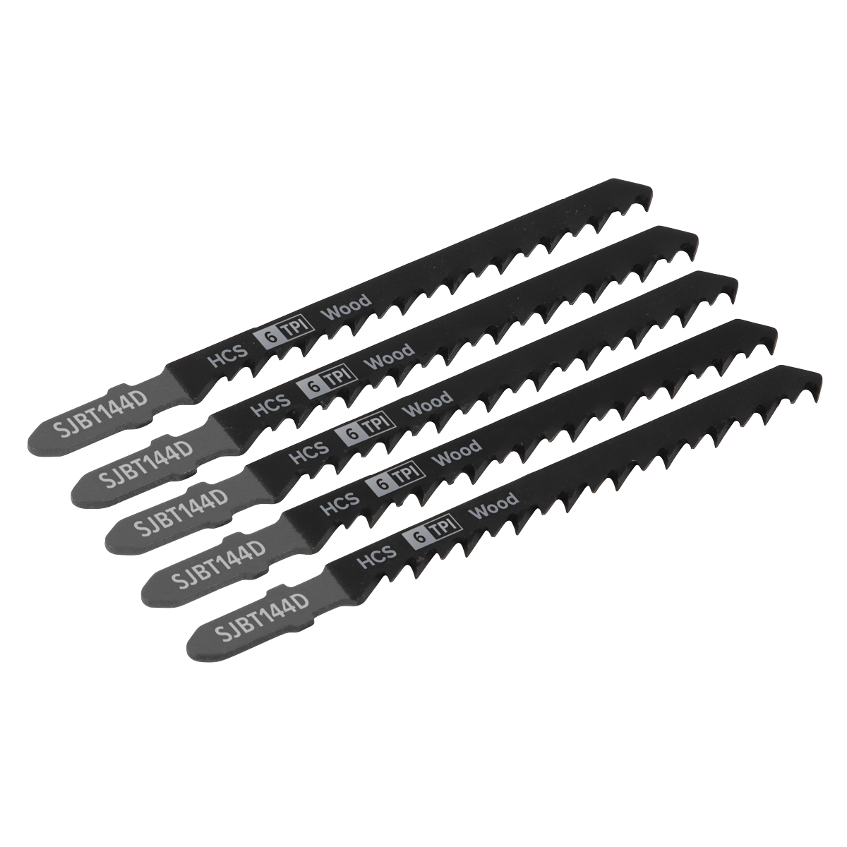 Sealey SJBT144D Jigsaw Blade for General Wood 100mm 6tpi - Pack of 5