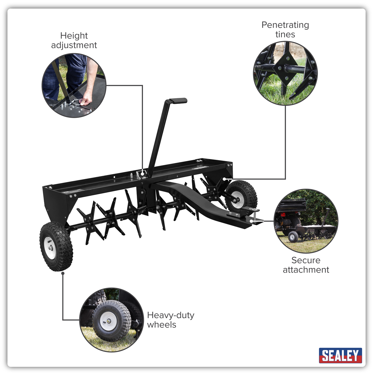 Sealey SLA48T 48"Tow Behind Plug Aerator