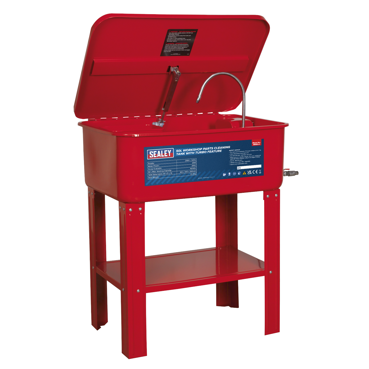 Sealey SM20 Workshop Parts Washer with Turbo Feature 50L