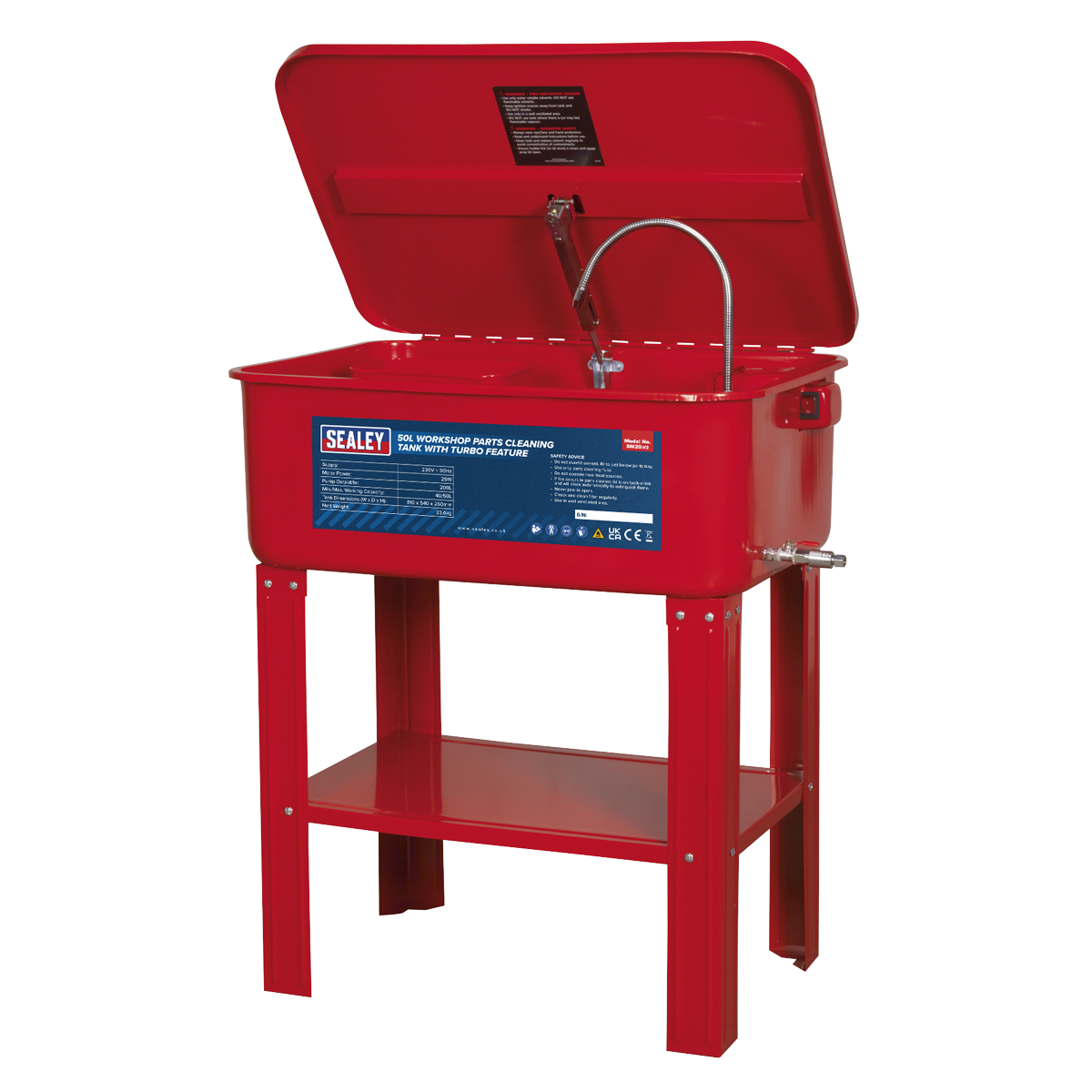 Sealey SM20 Workshop Parts Washer with Turbo Feature 50L