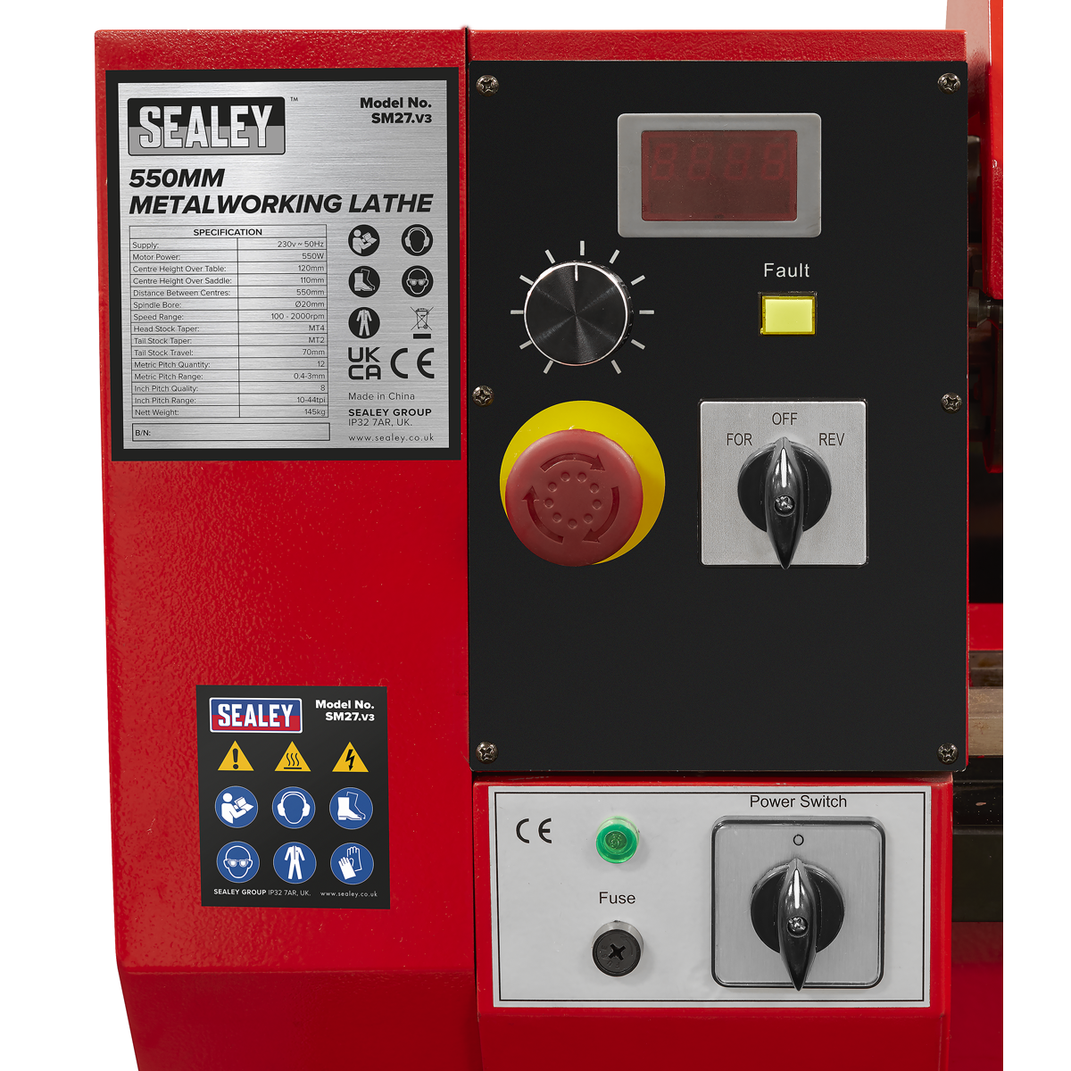 Sealey SM27COMBO Metalworking Lathe 500mm Between Centres with Floor Stand