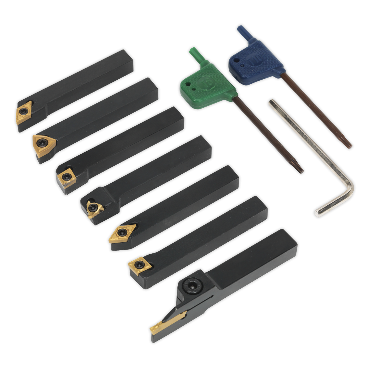Sealey SM3025CS5 Indexable Lathe Turning Tool Set 8mm 7pc