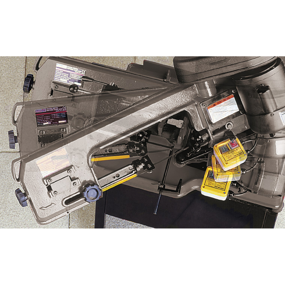 Sealey SM65 Metal Cutting Bandsaw with Mitre & Quick Lock Vice 150mm 230V