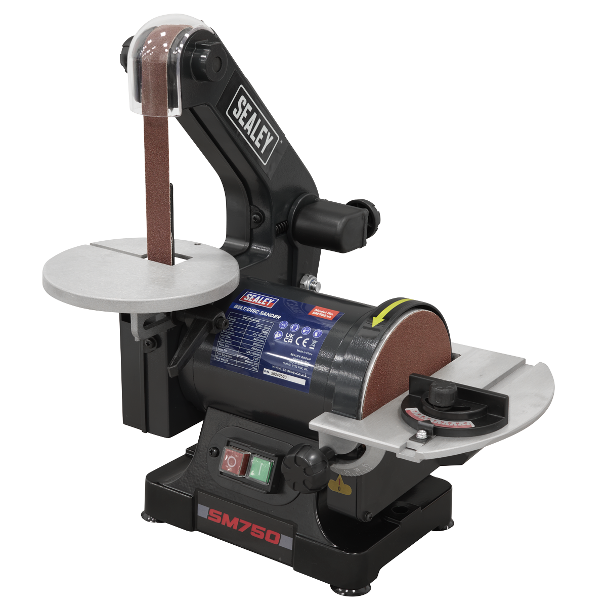 Sealey SM750 762 x 25mm Belt/125mm Disc Sander 250W/230V