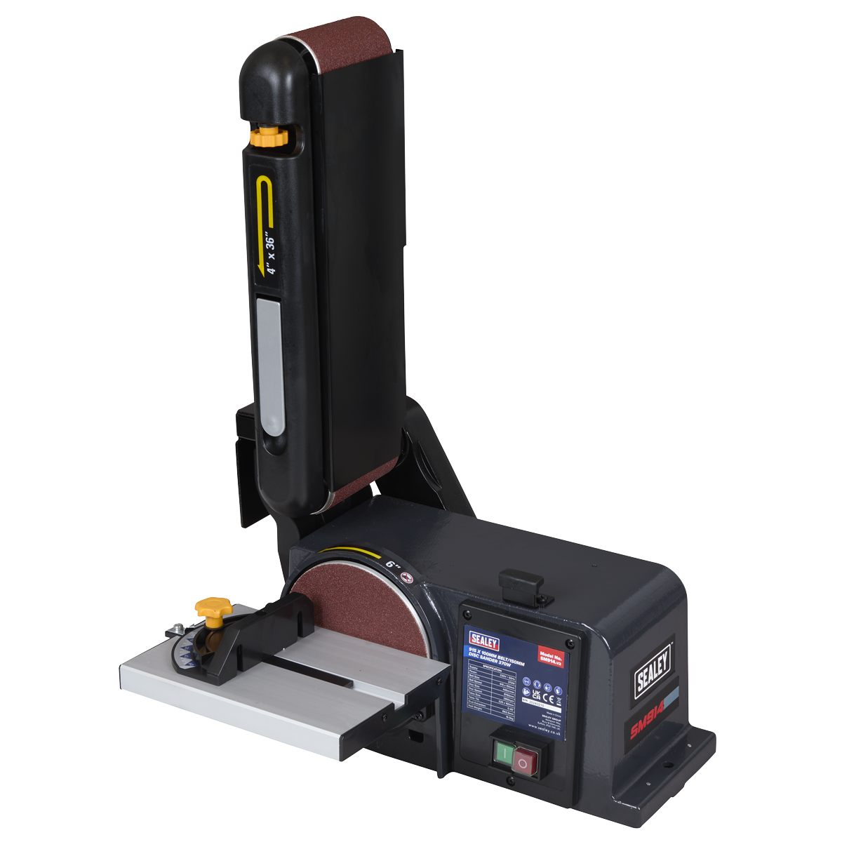 Sealey SM914 915 x 100mm Belt/150mm Disc Sander 370W/230V