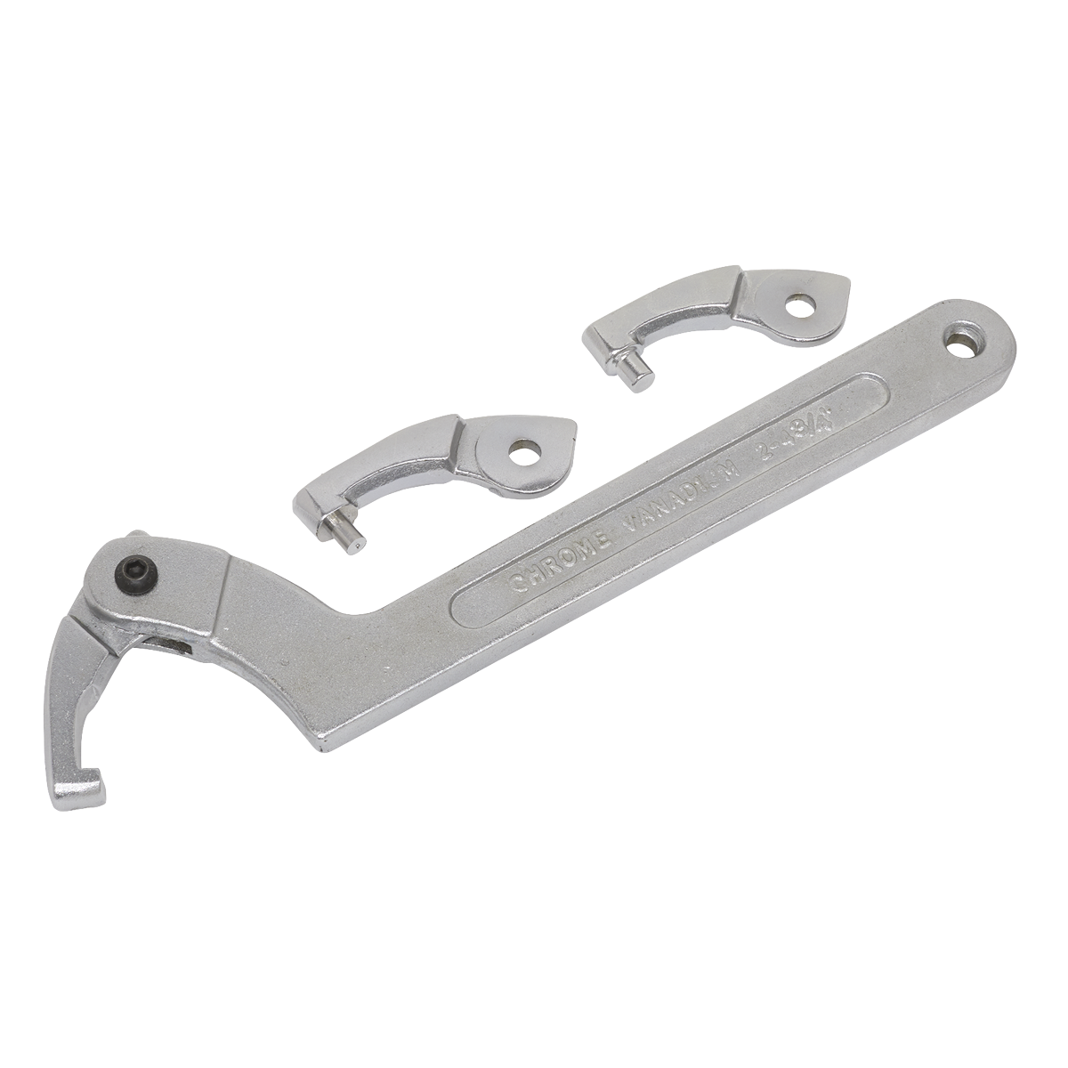Sealey SMC2L Adjustable C-Spanner Hook & Pin Wrench Set 51-121mm 4pc