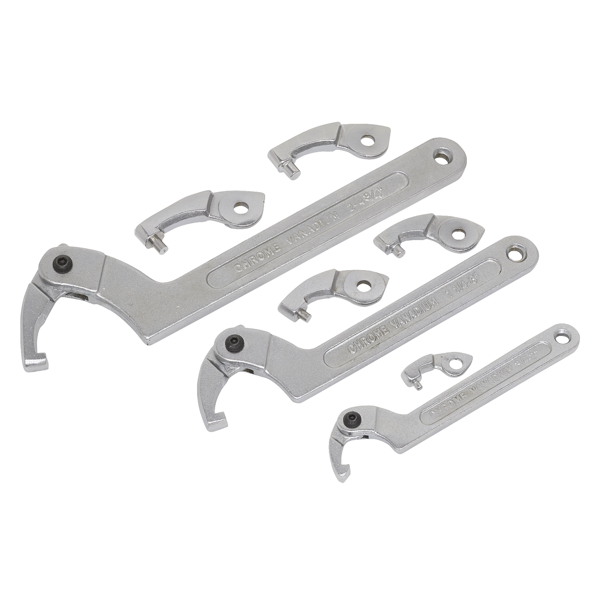 Sealey SMC2 Adjustable C-Spanner Hook & Pin Wrench Set 11pc