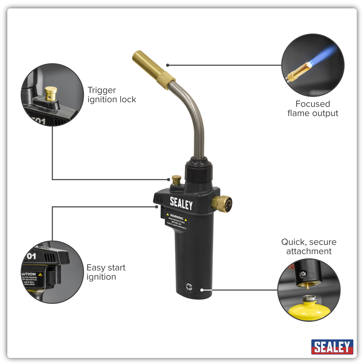 Sealey SMGT01 Brazing & Soldering MAPP Gas Torch
