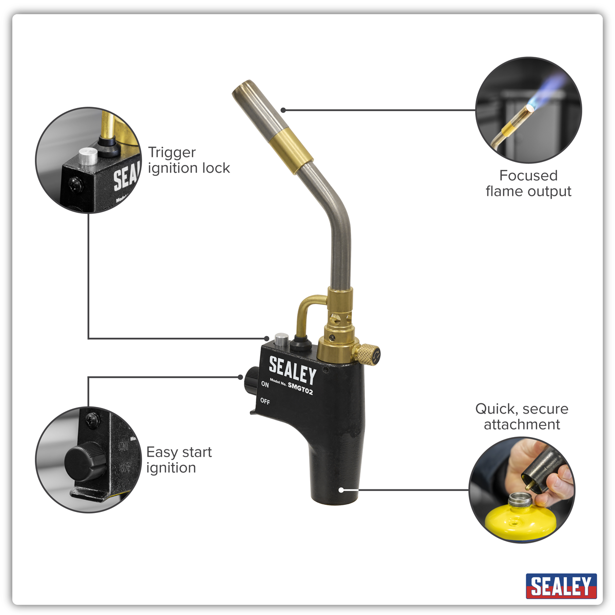 Sealey SMGT02 Industrial MAPP & Propane Gas Brazing Torch