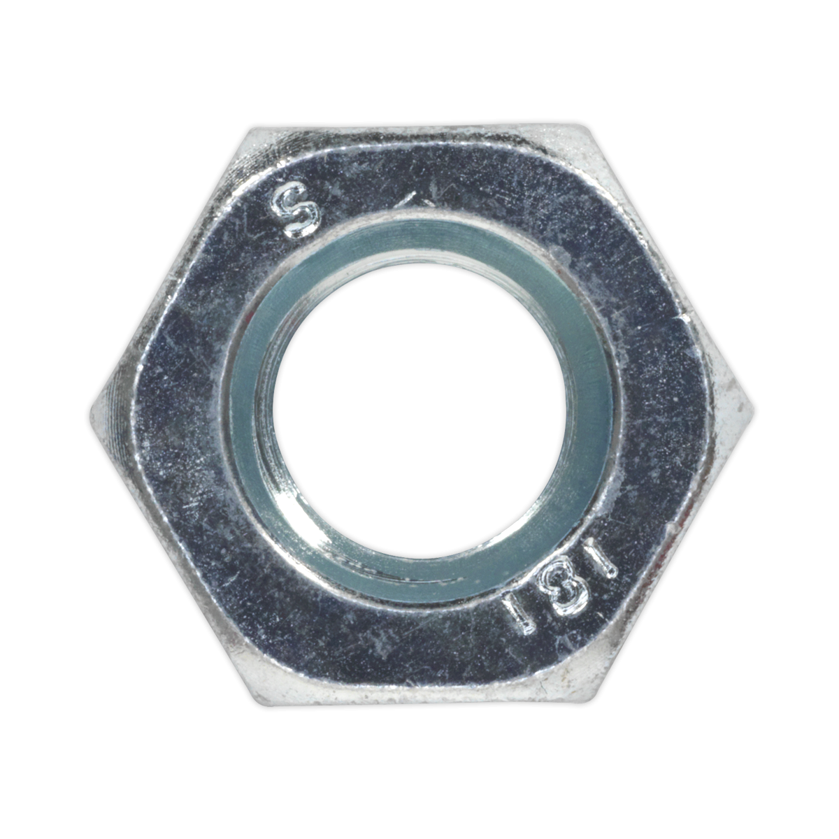 Sealey SN10 Zinc Plated Steel Nut M10, DIN 934 - Pack of 100