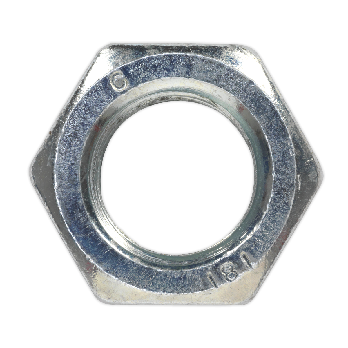 Sealey SN20 Zinc Plated Steel Nut M20, DIN 934 - Pack of 10