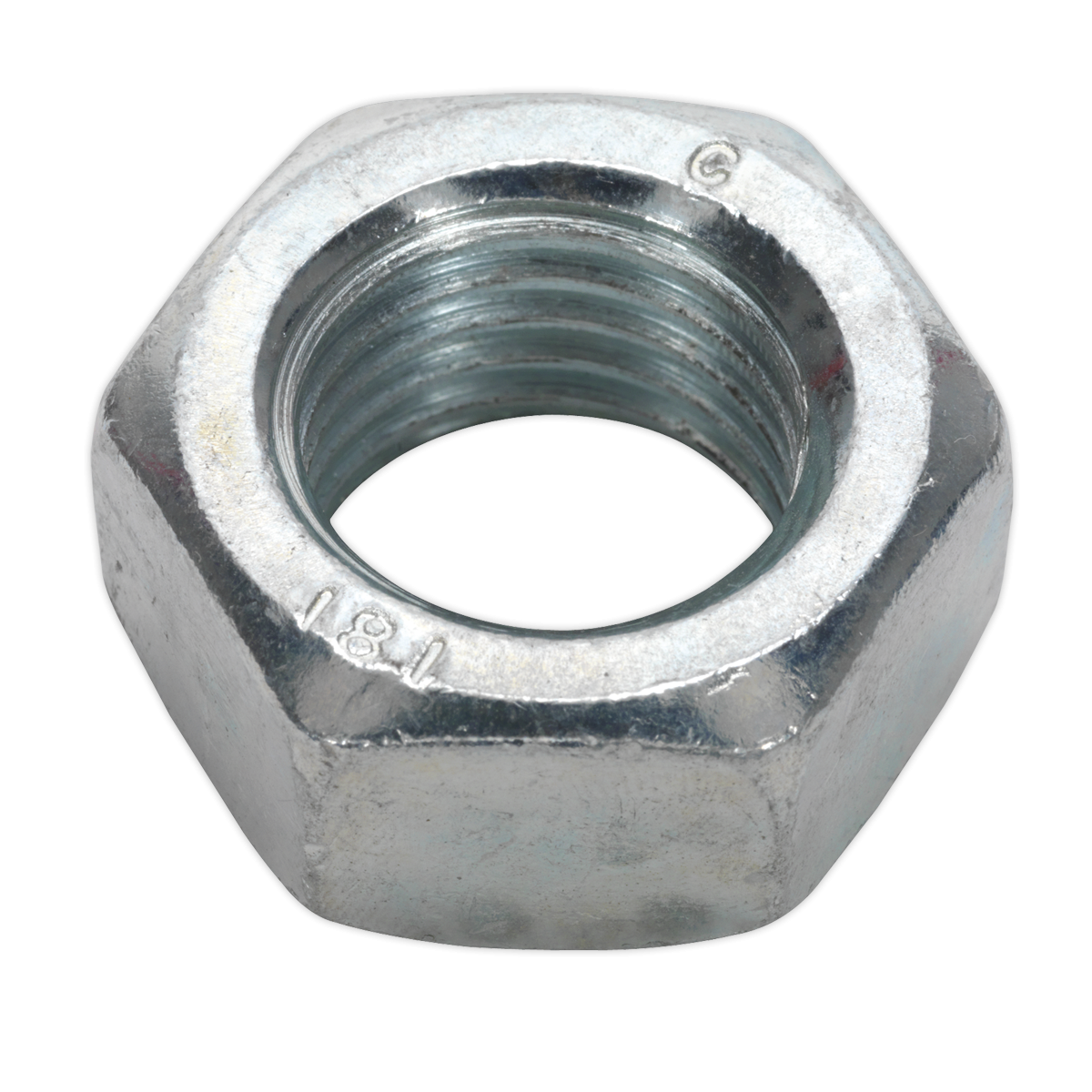 Sealey SN20 Zinc Plated Steel Nut M20, DIN 934 - Pack of 10