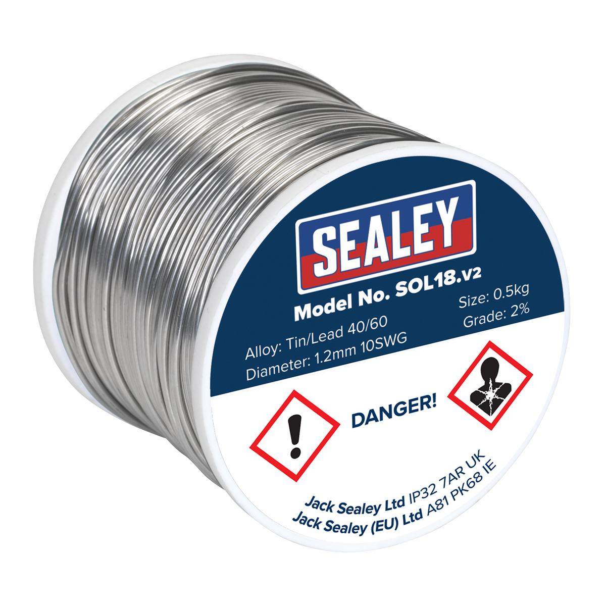 Sealey SOL18 Quick Flow Solder Wire 1.2mm/18SWG 0.5kg Reel