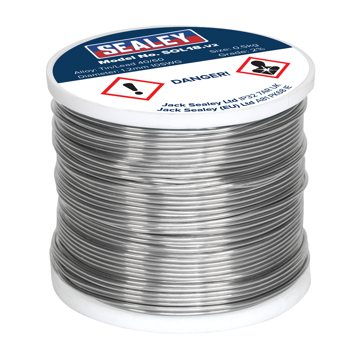 Sealey SOL18 Quick Flow Solder Wire 1.2mm/18SWG 0.5kg Reel
