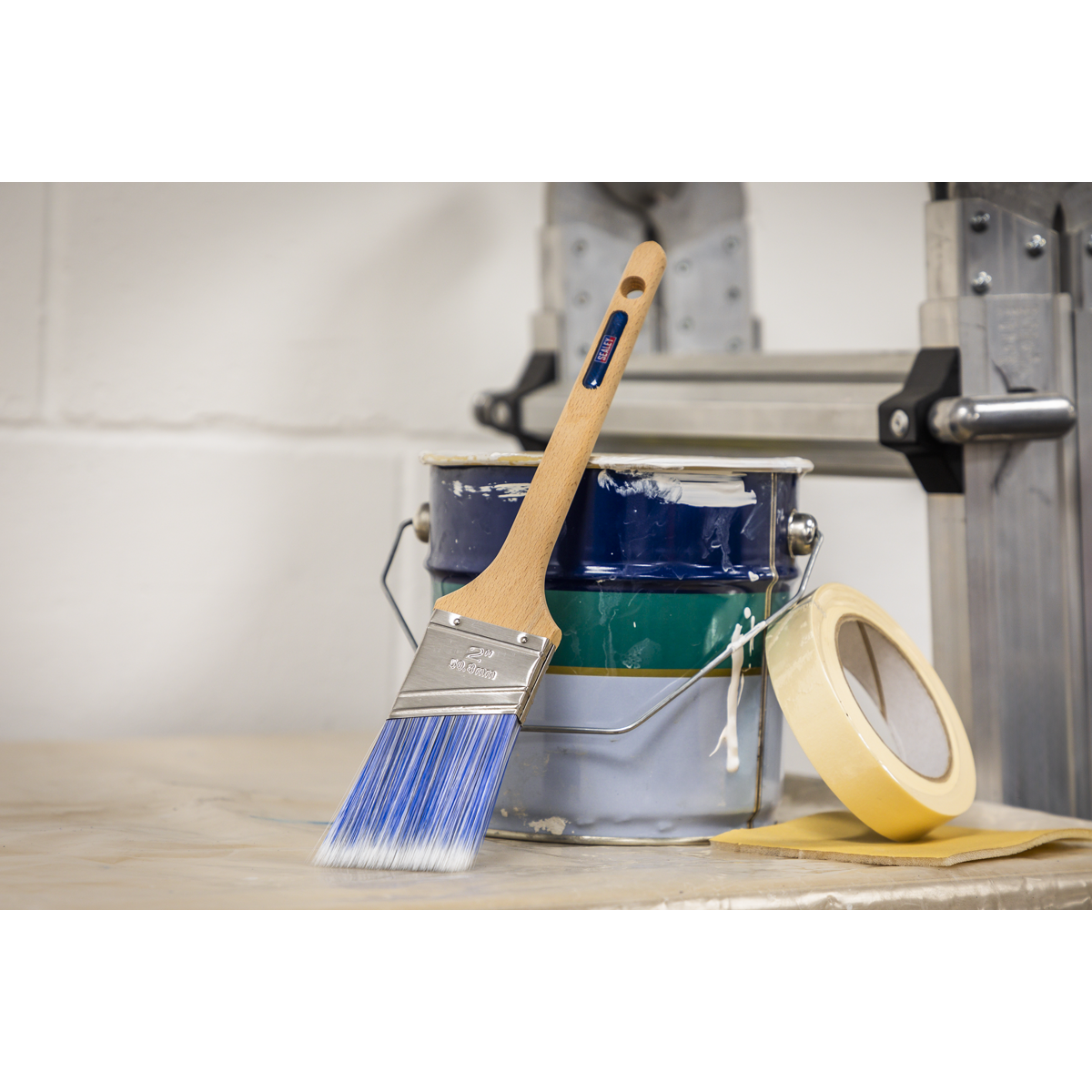 Sealey SPBA50 Wooden Handle Cutting-In Paint Brush 50mm