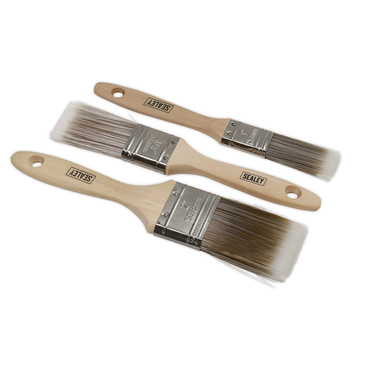 Sealey SPBS3W Wooden Handle Paint Brush Set 3pc