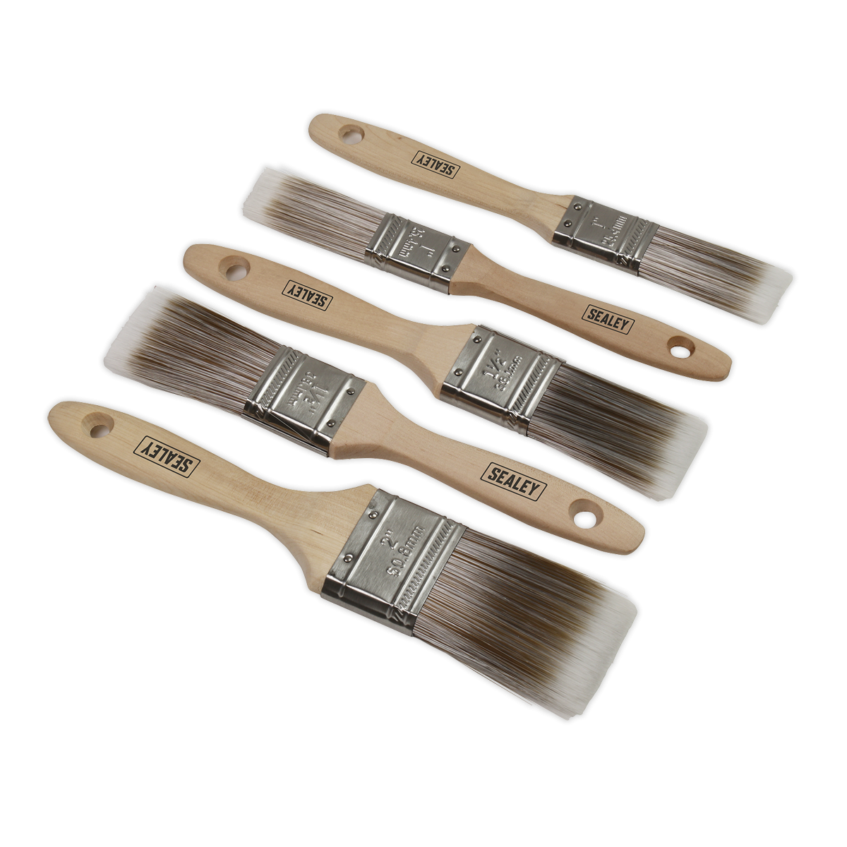 Sealey SPBS5W Wooden Handle Paint Brush Set 5pc