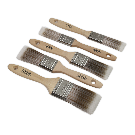 Sealey SPBS5W Wooden Handle Paint Brush Set 5pc