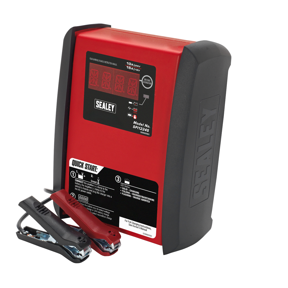 Sealey SPI1224S 12V/15A 24V/10A Intelligent Speed Charge Battery Charger/Maintainer