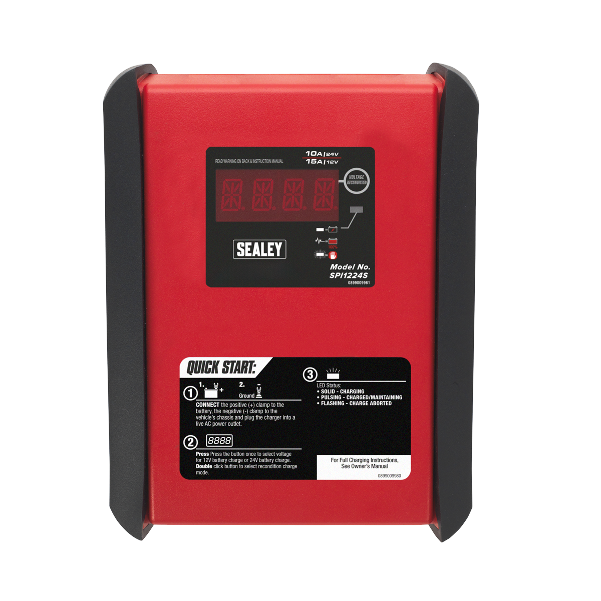 Sealey SPI1224S 12V/15A 24V/10A Intelligent Speed Charge Battery Charger/Maintainer