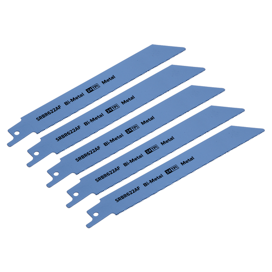 Sealey SRBR622AF Reciprocating Saw Blade for Metal 150mm 24tpi - Pack of 5