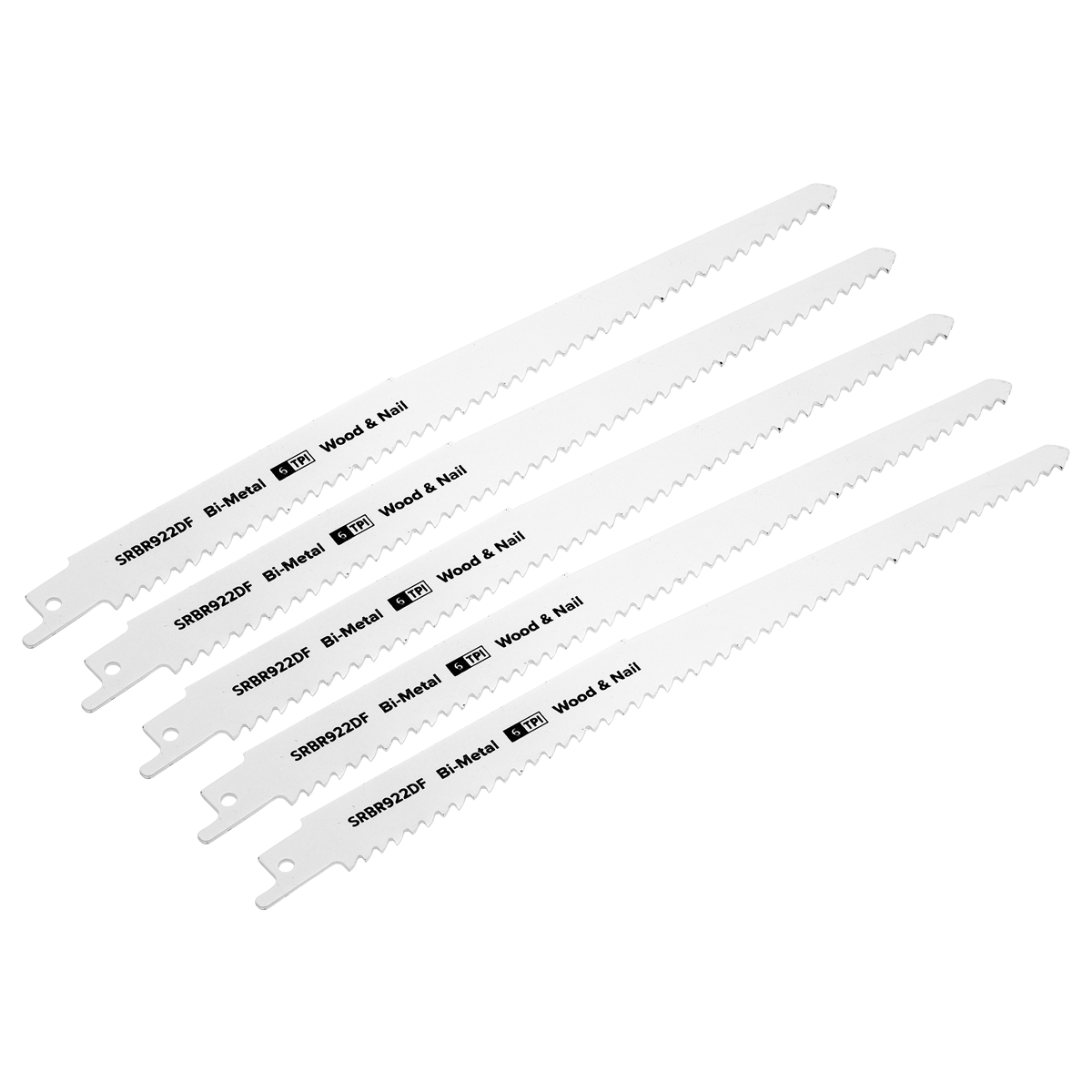 Sealey SRBR922DF Reciprocating Saw Blade for Wood & Nails 230mm 6tpi - Pack of 5