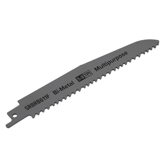 Sealey SRBRB611F Multipurpose Reciprocating Saw Blade 150mm 5-8tpi - Pack of 5