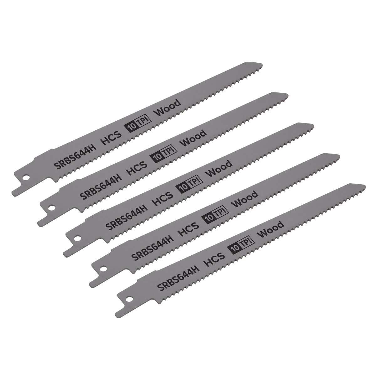 Sealey SRBS644H Reciprocating Saw Blade for Clean Wood 150mm 10tpi - Pack of 5