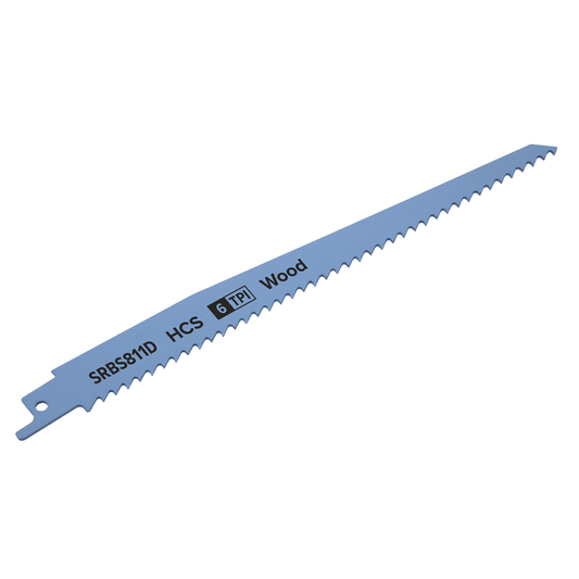 Sealey SRBS811D Reciprocating Saw Blade for Clean Wood 200mm 6tpi - Pack of 5