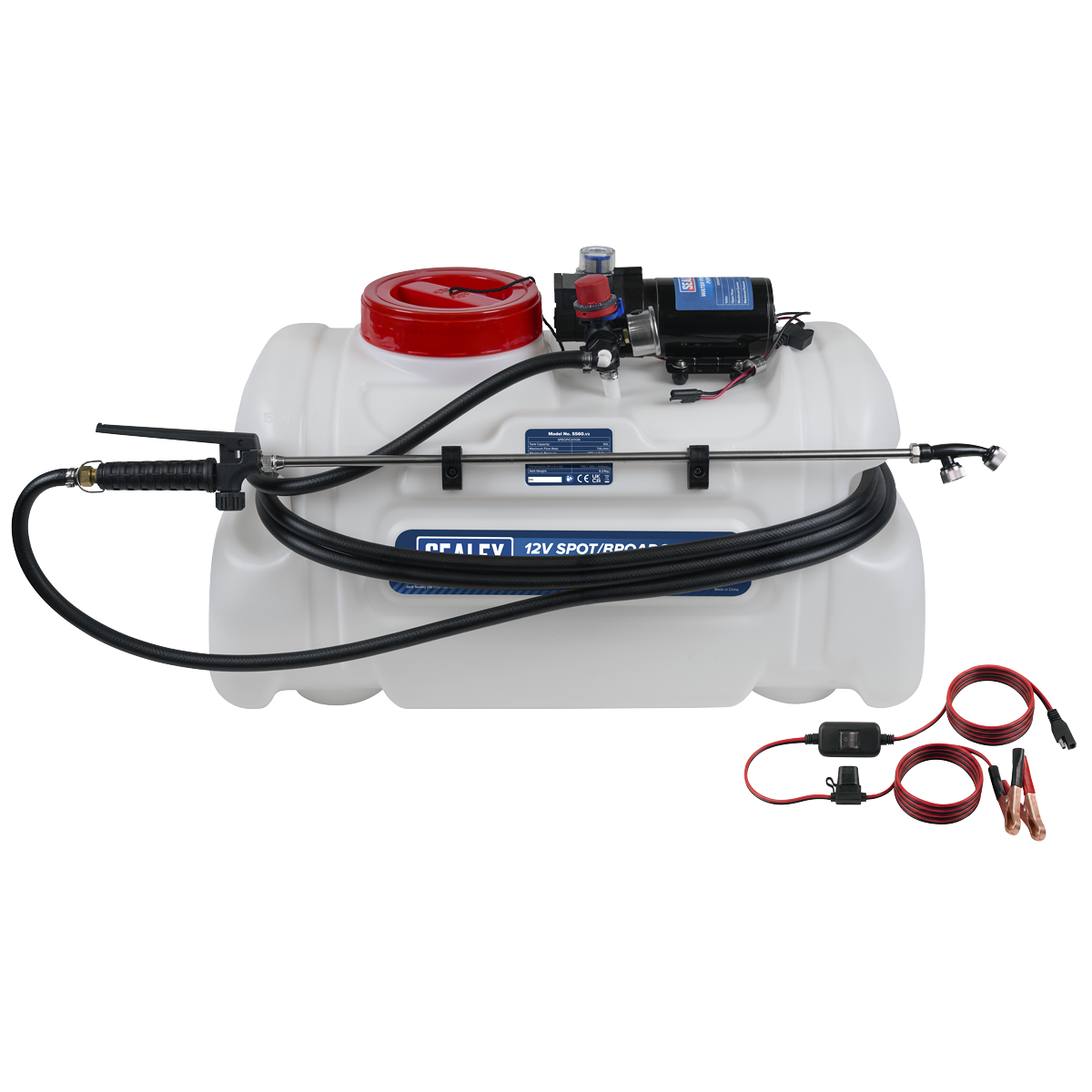 Sealey SS60 12V Spot/Broadcast Sprayer Chemical Resistant Tank & Remote Switch 50L