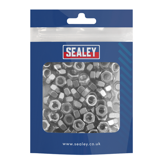Sealey SS6 Stainless Steel Nut M6 x 1mm pitch, DIN 934 - Pack of 100