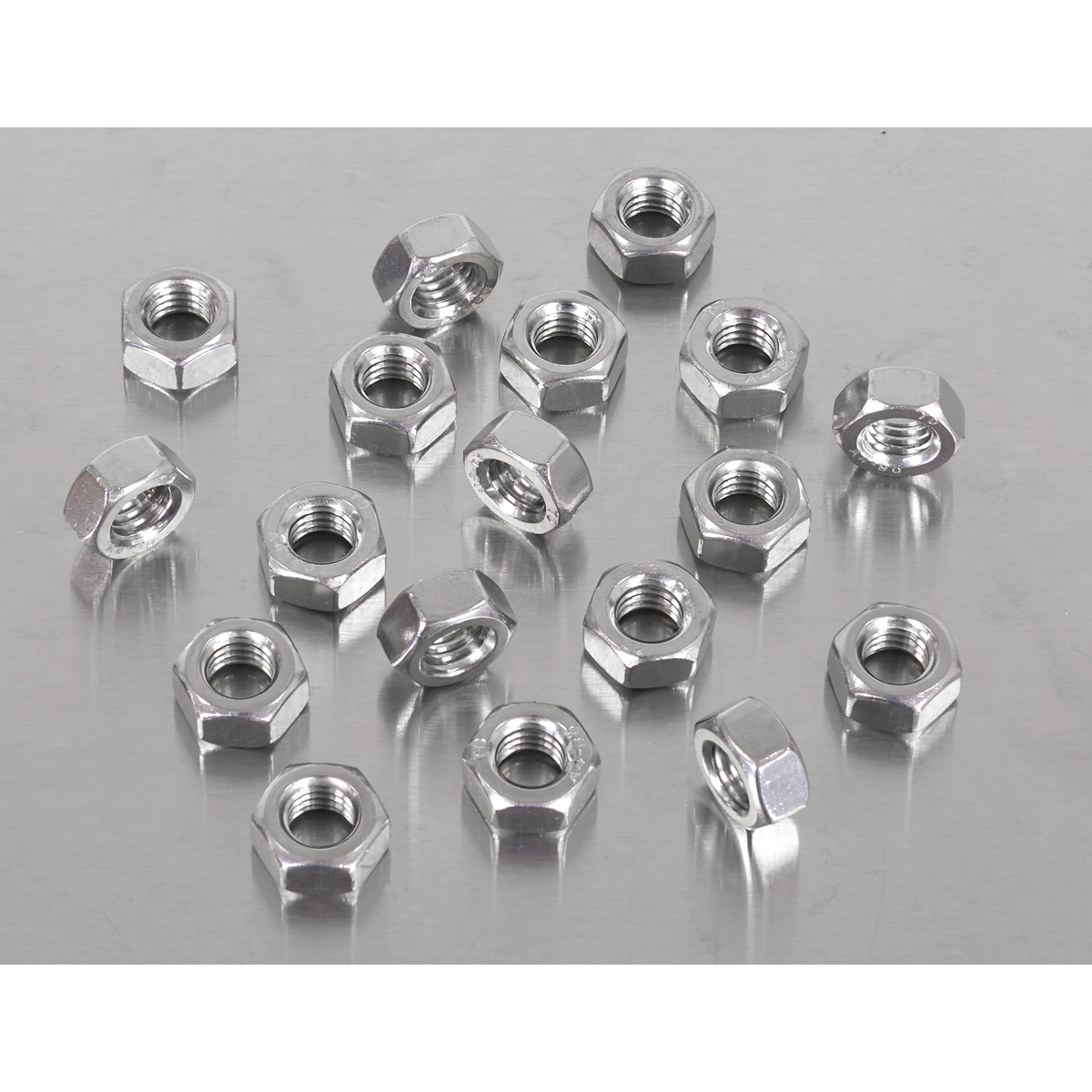 Sealey SS8 Stainless Steel Full Nut M8 x 1.25mm pitch, DIN 934 - Pack of 100