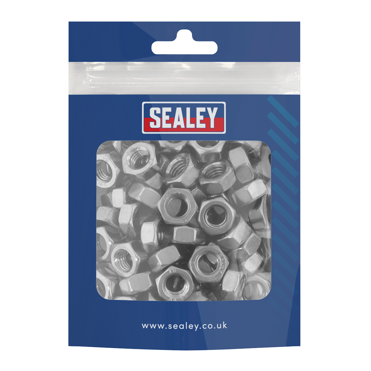 Sealey SS8 Stainless Steel Full Nut M8 x 1.25mm pitch, DIN 934 - Pack of 100