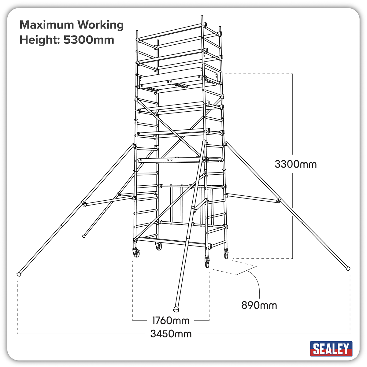 Sealey SSCL3 Platform Scaffold Tower Extension Pack 3 EN 1004-1
