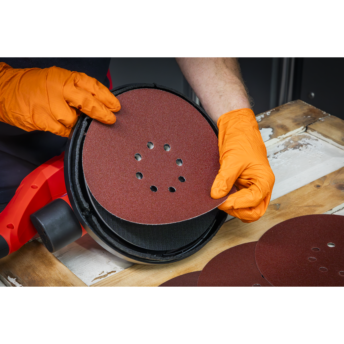 Sealey SSD05 225mm Hook-and-Loop Sanding Disc Set 5pc