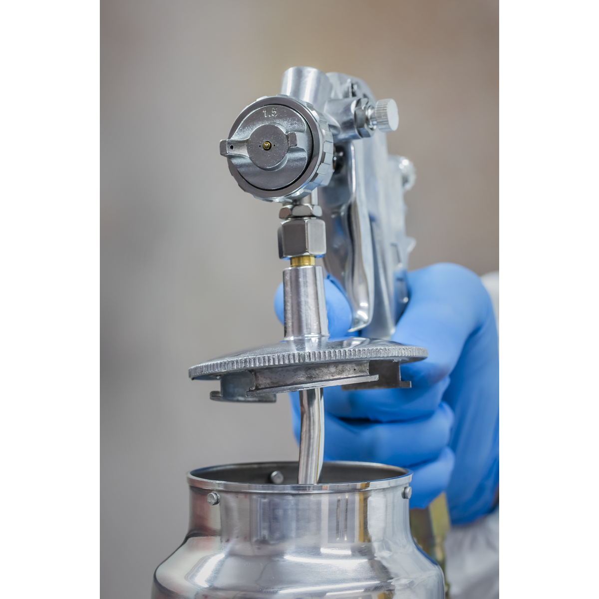 Sealey SSG2 General-Purpose Suction Feed Spray Gun 1.5mm Set-Up