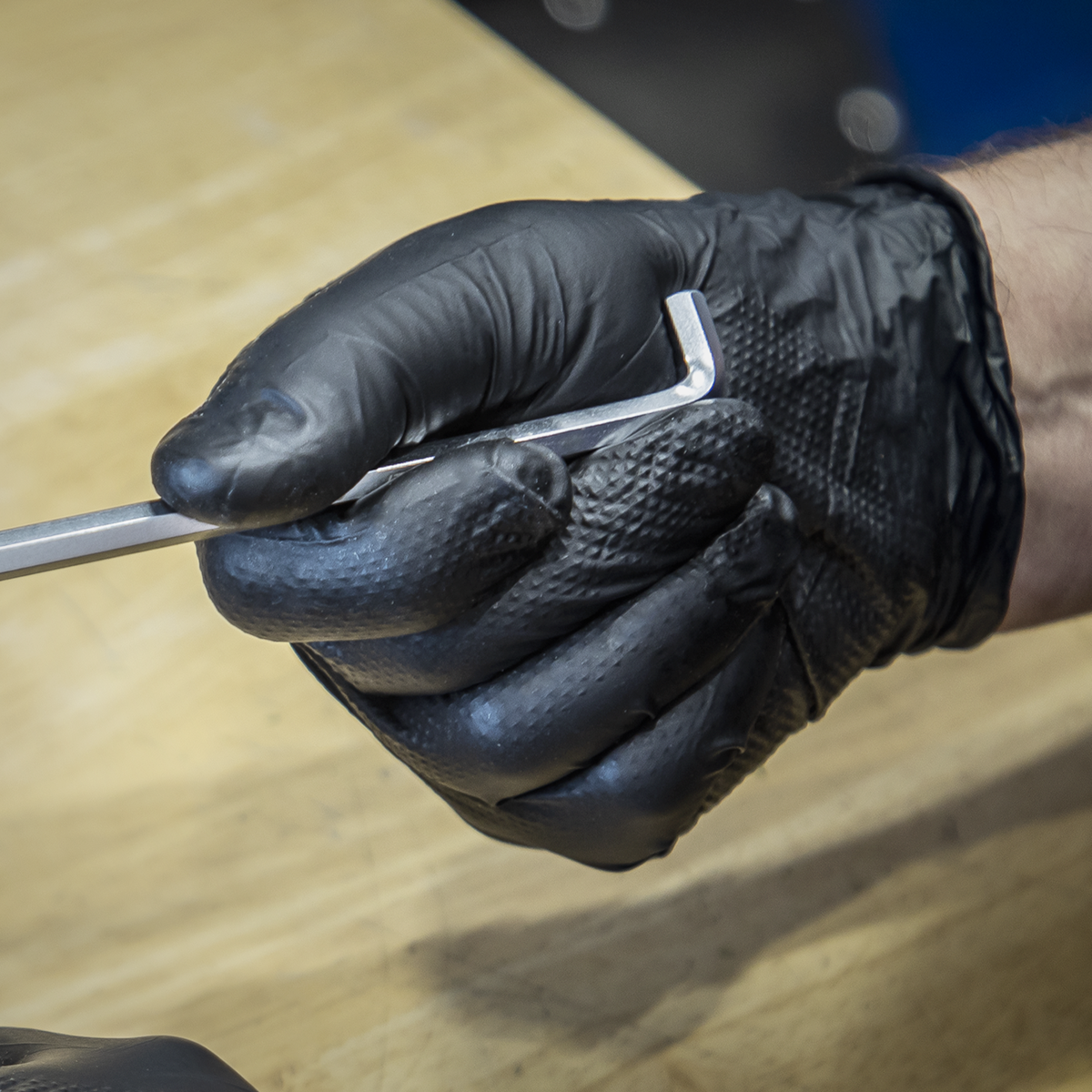 Sealey SSP57XL Diamond Grip Extra-Thick Nitrile Powder-Free Gloves, Black, X-Large - Pack of 50