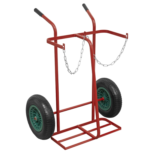 Sealey ST28P Double Gas Cylinder Trolley with Pneumatic Tyres