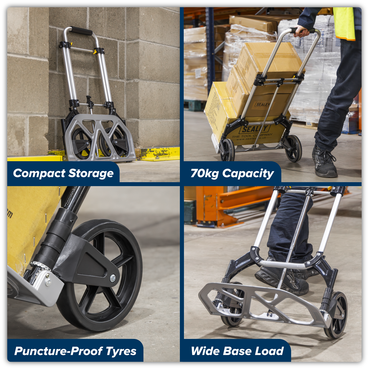 Sealey ST33 Aluminium Folding Sack Truck 70kg Capacity