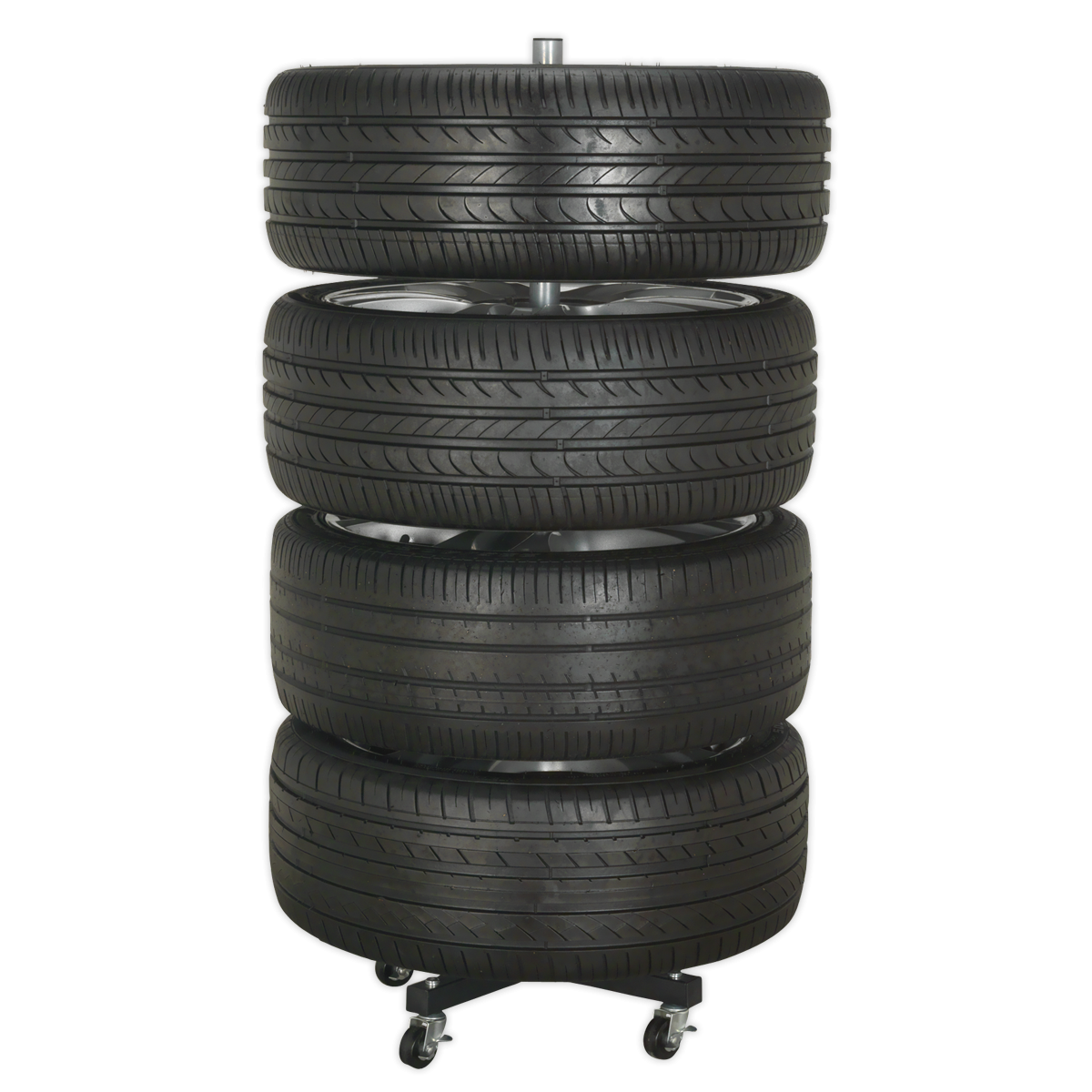 Sealey STR004COMBO Wheel Storage Trolley with Cover 100kg Capacity