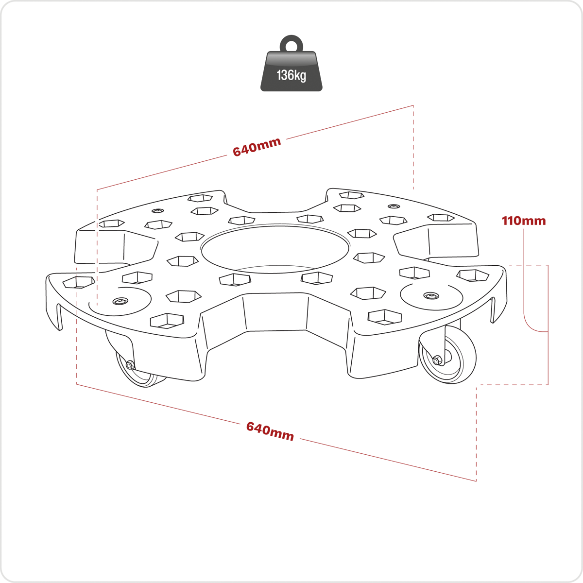 Sealey STR006 Tyre Storage/Transport Dolly