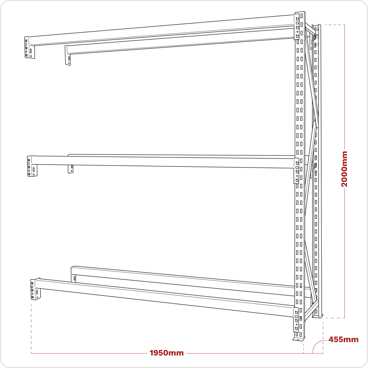 Sealey STR600E 2-Level Tyre Rack Extension 200kg Capacity Per Level