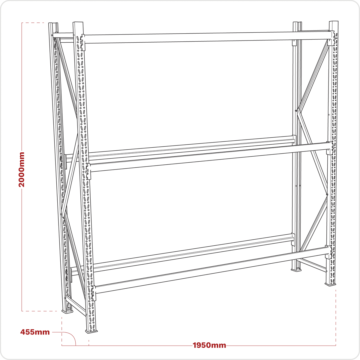 Sealey STR600 2-Level Tyre Rack 200kg Capacity Per Level