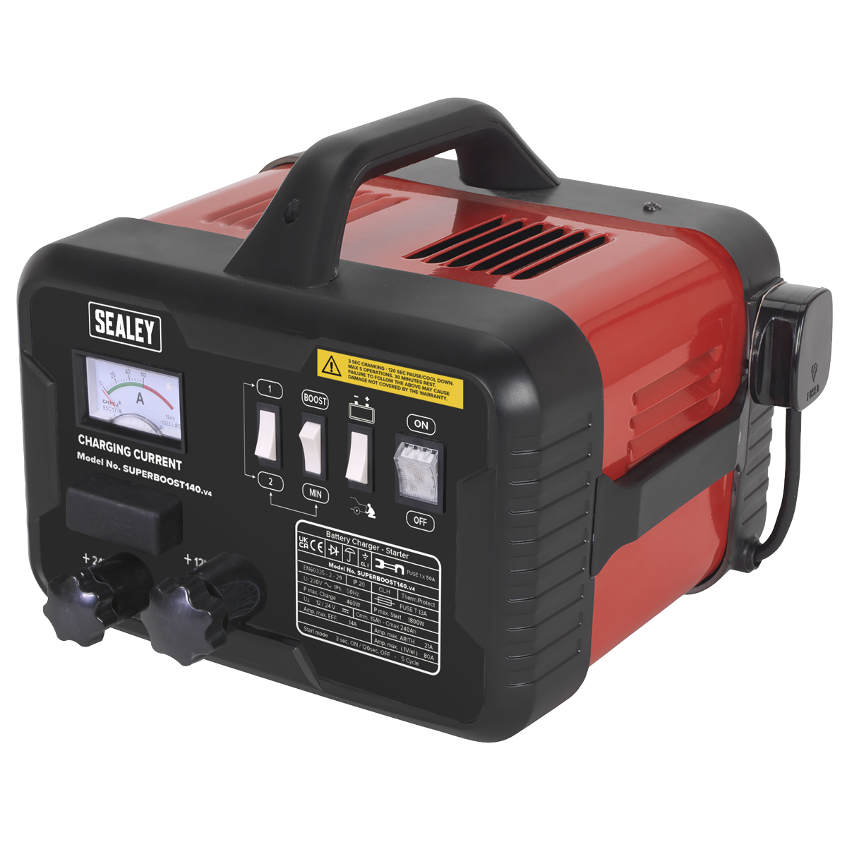 Sealey SUPERBOOST140 12/24V Starter/Charger 140/21A 230V