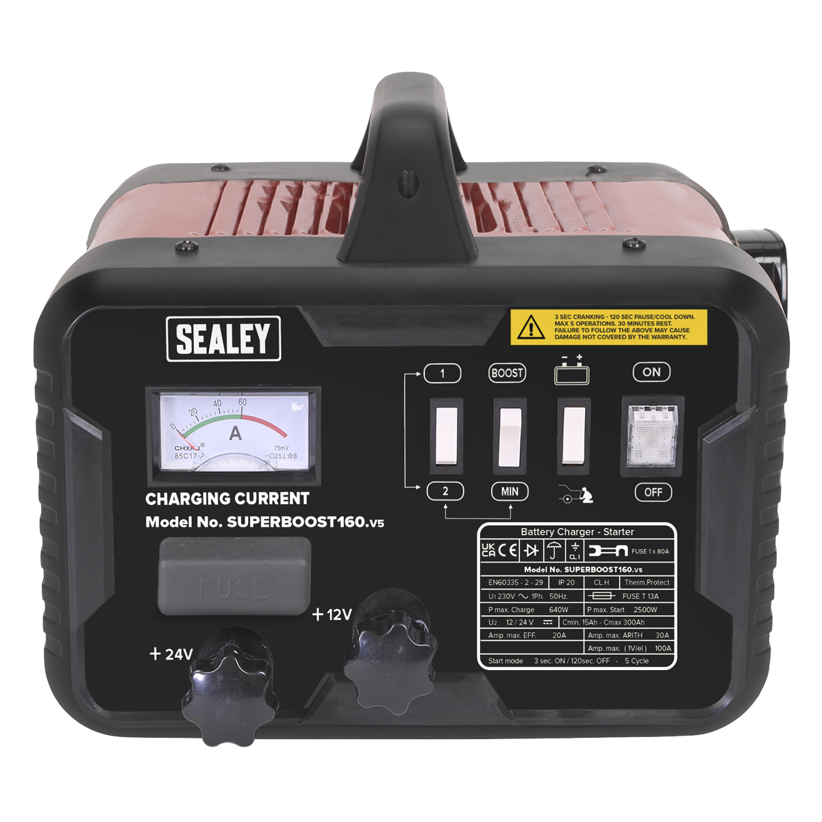 Sealey SUPERBOOST160 12/24V Starter/Charger 160/30Amp 230V