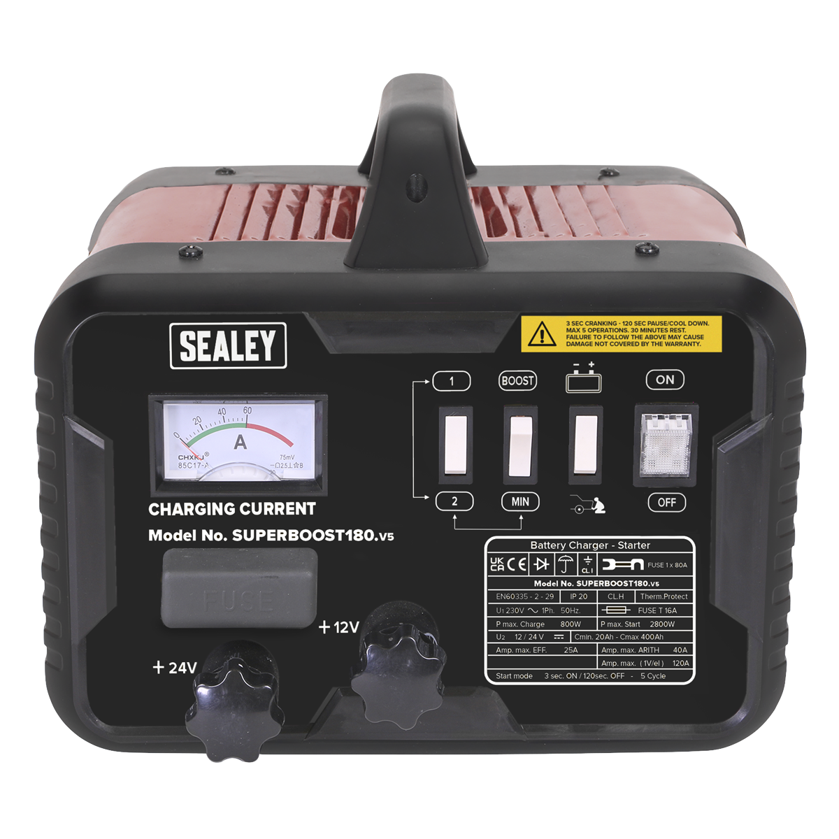 Sealey SUPERBOOST180 12/24V Starter/Charger 180/40A 230V