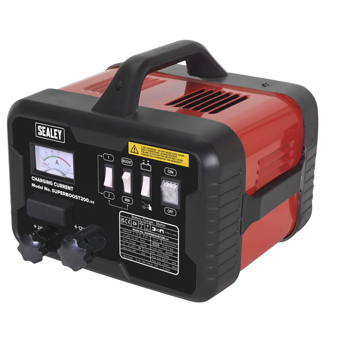 Sealey SUPERBOOST200 12/24V Starter/Charger 200/45A 230V