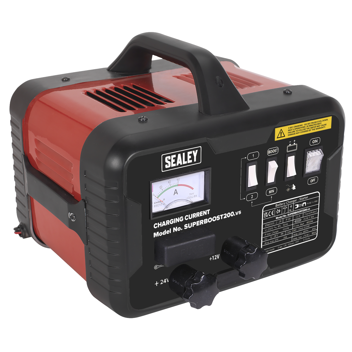 Sealey SUPERBOOST200 12/24V Starter/Charger 200/45A 230V